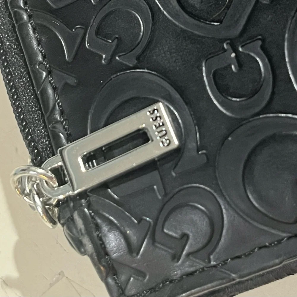 Black Guess monogram shoulder bag and wallet set
